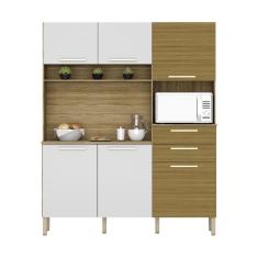 Armario De Cozinha Compacta 6 Portas 2 Gavetas Montesa Freijó supremo ripado Freijó