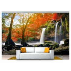 Papel De Parede Cachoeira Natureza Outono 3D Nch204 - Você Decora