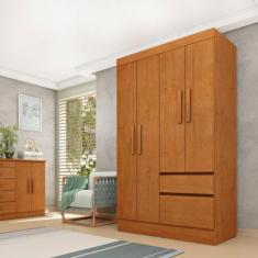 Guarda Roupa Infantil 4 Portas 2 Gavetas 108cm Oregon - Tcil Móveis