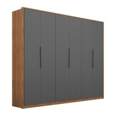 Guarda-roupas Casal 6 Portas 267cm Multimóveis Cr35228 Amêndola grafito