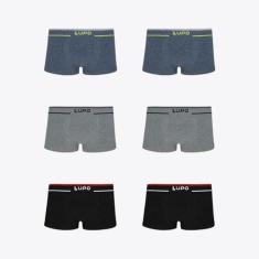 Kit 6 Cuecas Lupo Sunga Fio Texturizado Sortidos 00526-1065000, Azul, 