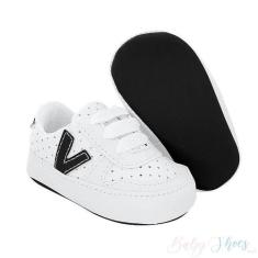 Tênis Infantil Starzinho Vision Branco com Preto - Linha Baby/Bebê, 16