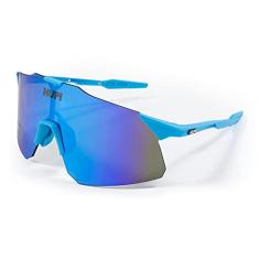 Óculos Esportivo HUPI Ciclismo com Proteção UV Angliru Azul Lente Azul Espelhado Masculino, Cor: Azul