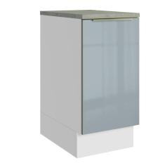 Balcão 40Cm 1PTA Branco/Cinza Lux Madesa Branco/Cinza