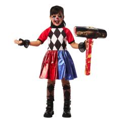 Fantasia Halloween Infantil Palhaça do Mal Arleq. Assassina