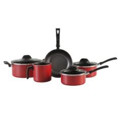 Conjunto de Panelas Brinox Garlic 7001/100 Vermelho - 5 Peças