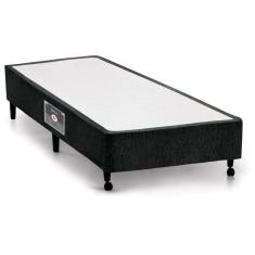 Cama Box Base Solteiro Lux Chenille Black (88x188x23) - Castor