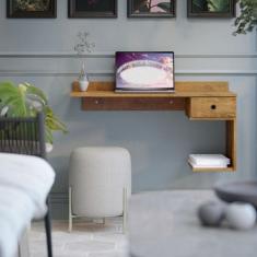 Escrivaninha Suspensa 1 gaveta Freijó - Comprar Moveis em Casa - Compr