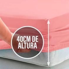 Lençol Casal c/ Elástico 40cm Avulso Percal 180 fios 80% Algodão - BEM