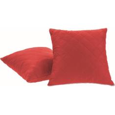 Capa de almofada decorativa 45cm X 45cm com ziper vermelha - Casa E Pe