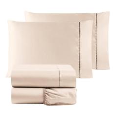 Jogo de cama 180 fios P/ Palito cama Casal 3 pç Algodão - Safira enxov