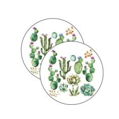 Sousplat Cactos - NSW, com base, 2 Peças