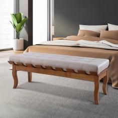 Recamier Isabela 120cm Madeira Maciça Imbuia Linho Bege M58 RMI