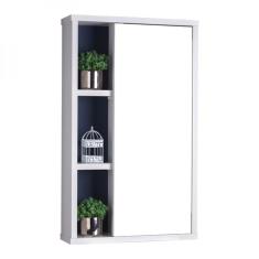 Armário para Banheiro com Espelho Milano Branco com Marinho