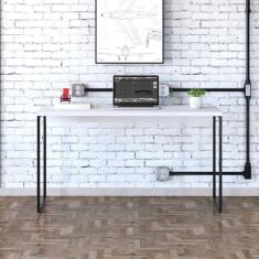 Escrivaninha Estilo Industrial 135cm Dynamica Yescasa Branco Chess / Preto