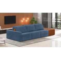 Sofá Ilha 3 Lugares Living 402cm Modulado para Sala Lary Veludo K01 - 