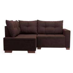sofá de canto 4 lugares leme suede marrom