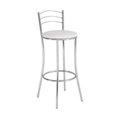 Banqueta Alta 3 Arames Unimóvel Cromado/Branco