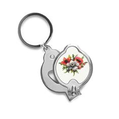 Cortador de unhas de milho com pintura de flores, cortador de aço inoxidável