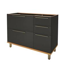 Balcão para Pia 120cm Sem Tampo 2 Portas 3 Gavetas Madri Indekes Chumbo