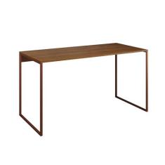 Mesa para Escritório Industrial Base Ferro Cobre Tampo Mdp Amêndoa 120