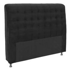 Cabeceira Casal Queen 160cm Para Cama Box Ana Suede Preto - DS Móveis 