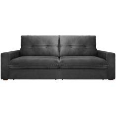 Sofá Retrátil Reclinável 4 Lugares Nipon Gralha Azul, Cinza, 4