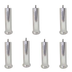 Kit 8 pés para cama box metalizado 13 cm de altura