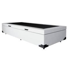 Cama Box Baú Solteirão King Blindado Sintético Branco 203X96X44 Cm