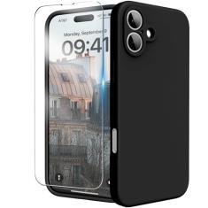 INGIDO Capa para iPhone 16 Plus, capa de silicone líquido com proteção para câmera, capa de borracha de gel macio com forro de microfibra, capa protetora à prova de choque para iPhone 16 Plus de 6,7