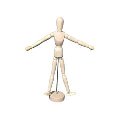 Boneco Articulado Em Madeira Manequim Com 30Cm
