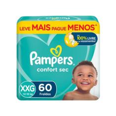 Fralda Pampers Confort Sec Tam. XXG +14kg - 60 Unidades, XXG, 60