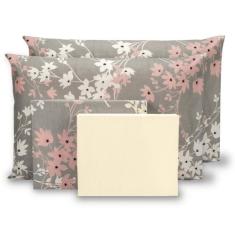 Kit Lençol 6 Peças Jogo De Cama Casal Super King c/ Elástico Tecido Pe