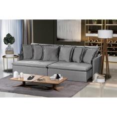 Sofá Olinda Modular 5 Lugares 2.50 MT com Molas Retrátil e Reclinável 