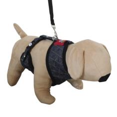 Peitoral para Cachorro em Jeans Martelado - Modelo Tradicional  - Domi