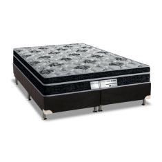 Cama Box Queen: Colchão Molas Probel Prolastic Born + Base Crc Suede Black(158X198)