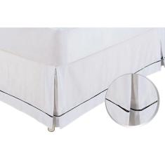 Saia Cama Box Casal Babado Ponto Palito Branco (140x190) - Ortobom
