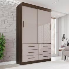 Guarda Roupa Solteiro 2 Portas 6 Gavetas Luana Savana-off