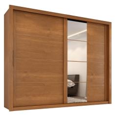 Guarda Roupas Casal com Espelho 2 Portas de Correr 6 Gavetas Imperador Madeirado Zanzini