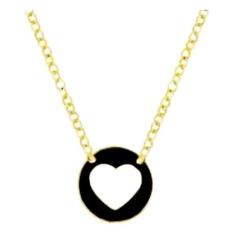 Colar lembrança Medalha Coração Folheado A Ouro 18k - Milena Folheados