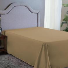 Lençol King Sem Elástico 400 Fios Bege Avelã 2,80m x 2,50m - Bordando 