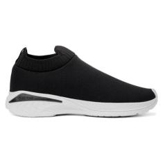 Tênis Academia Esportivo Slip On  - NS Star, 41, Branco, Preto