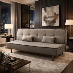 Sofá Cama Silver Linho Carvalho 1,92 - Star Confort, Carvalho