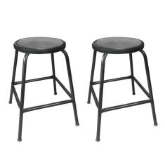 Kit 2 Bancos Baixo 45cm de Metal Banqueta Empilhavel Para Bar Cozinha 