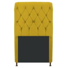 Cabeceira Estofada Cristal 100 Cm Solteiro Suede Amarelo