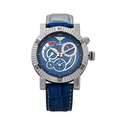 GALLUCCI Relógio de pulso automático multifunções masculino com reserva de energia, visor duplo, Azul, Único, energético