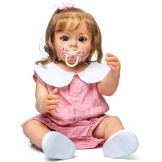 Boneca Reborn Baby Doll de 22 polegadas, realista, Sweet Facial View, loira 
