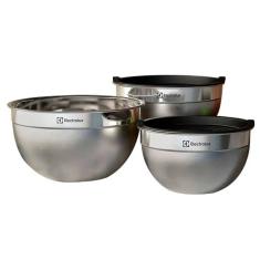 Conjunto de Bowls Inox Com Tampa Plástica Electrolux 3 Peças