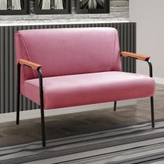 Namoradeira Decorativa Braços Fixo Jade Rosa