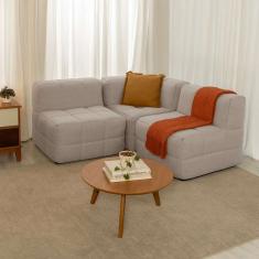 sofá guldi popup com 2 módulos centrais e canto linho cru